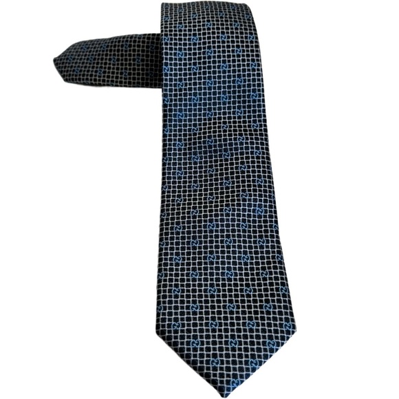 GUCCI Monogram Neck Navy Blue Gray - Picture 1 of 16
